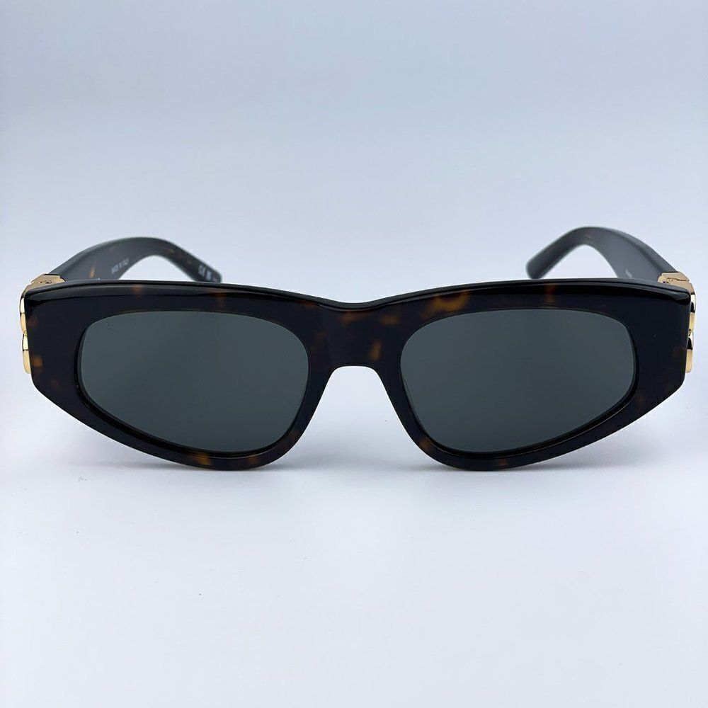 NEW Balenciaga BB0095S 002 Havana Brown Gold Green Cat Eye Unisex Sunglasses - Picture 7 of 14